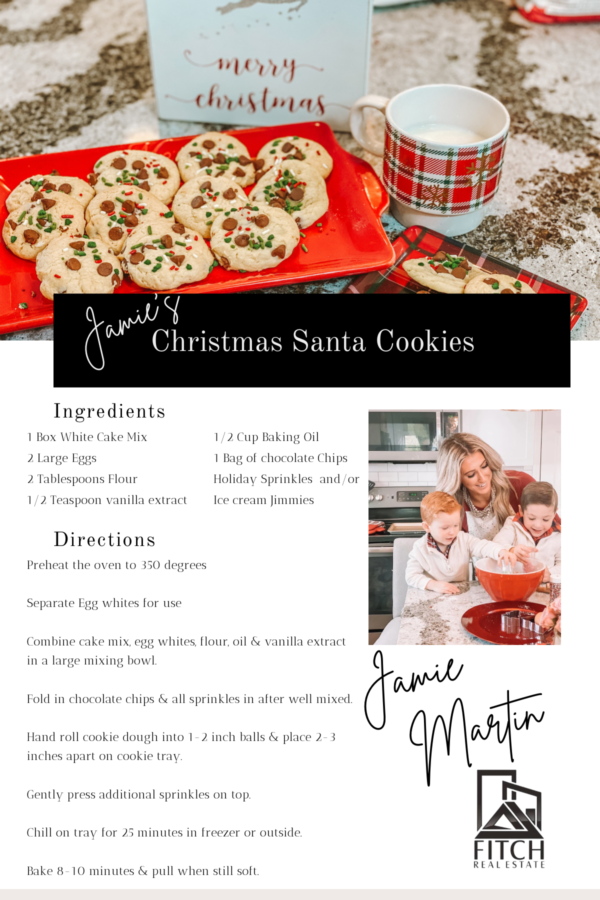 Jamie's Christmas Santa Cookies Recipe Card